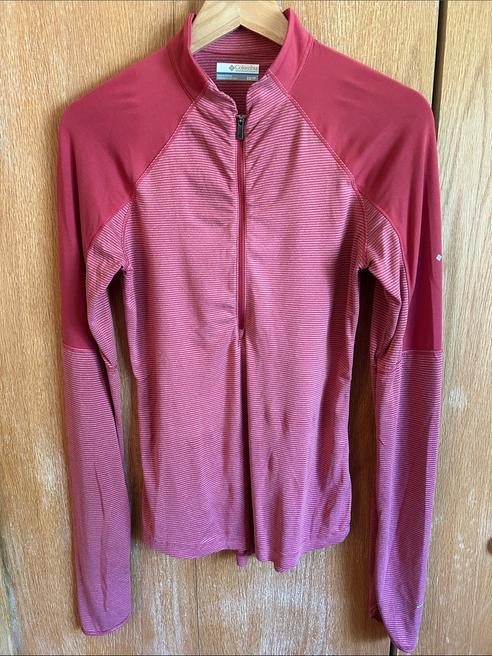 Columbia Women's Rose-Red Long-Sleeve Half-Zip Performance Top